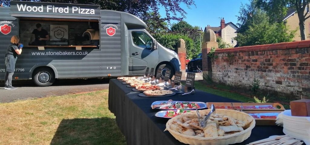 Pizza buffet table for stonebakers event
