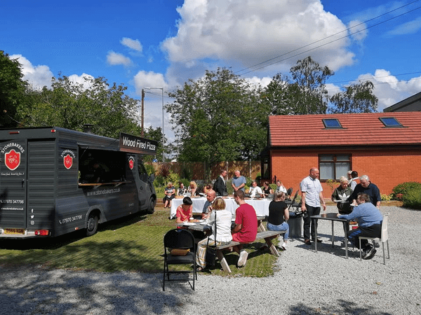 Stonebakers catering a small pizza party